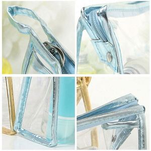 Custom Logo Transparent Waterproof PVC <b>Clear</b> Zipper Makeup Pouch Cosmetic Organizing Toiletry <b>Bag</b> <b>Travel</b> Set - Product Image 4