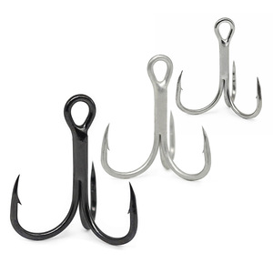 Anzuelo reforzado Triple para pesca en el mar fuerte 9020 <span class=keywords><strong>3X</strong></span>, anzuelo triple de agua salada de acero al carbono, anzuelos de tres garras, cabeza de plantilla - Product Image 1