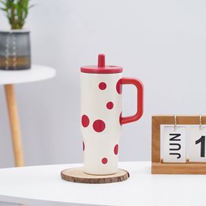 24oz 720ml <b>Handle</b> Car <b>Travel</b> <b>Mug</b> Stainless Steel Vacuum Tumbler Leak-Proof Double Wall Lid Straw Non-Slip Base 6-12 Hours - Product Image 3