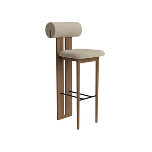 Style nordique moderne maison Restaurant meubles tissu rembourré dossier bois loisirs <span class=keywords><strong>Bar</strong></span> chaise luxe comptoir hauteur <span class=keywords><strong>Bar</strong></span> <span class=keywords><strong>tabouret</strong></span> - Product Image 4
