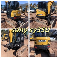 Excavatrice d'occasion Sany SY35U, chenille d'origine chinoise, 3,5 tonnes, mini-excavatrice d'occasion Sany SY35U