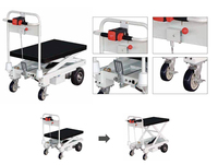 Chariot électrique à quatre roues, levage automatique, alimenté par batterie, chariot à main, plate-forme, Table élévatrice à ciseaux