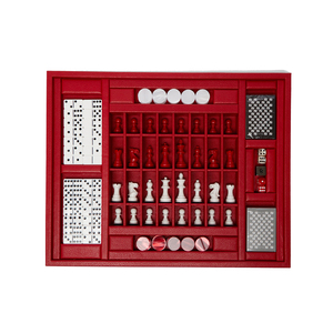 Set da Viaggio Personalizzato in Pelle Classica per Backgammon <span class=keywords><strong>con</strong></span> <span class=keywords><strong>Dama</strong></span>, Domino e Carte da Poker - Product Image 1