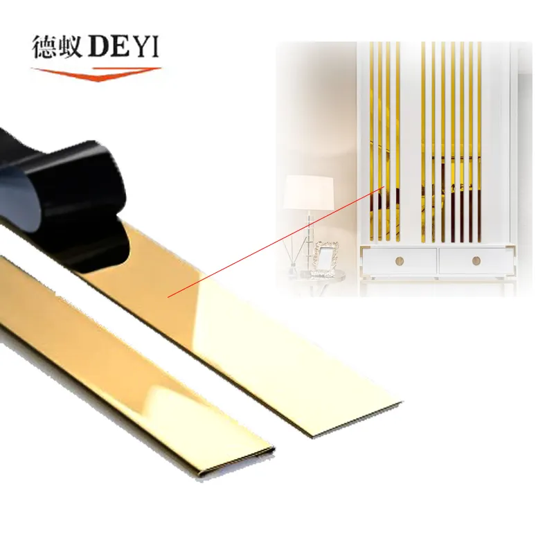 Factory Directly JECA Tile Trim Stainless Tile Trim For Wall Furniture Wardrobe Decoration Gold Mirror OEM Flat Strips