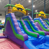 Château gonflable et toboggan aquatique pour enfants - Matériel PVC, installation facile, utilisation intérieure et extérieure