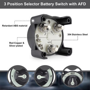 สวิตช์ตัดแบตเตอรี่แบบ 3 ตำแหน่ง รุ่น 3002 Heavy Duty 32V 400A HD-Series สีเทา สำหรับเรือเดินทะเล รถยนต์ เรือยอชท์ - Product Image 4