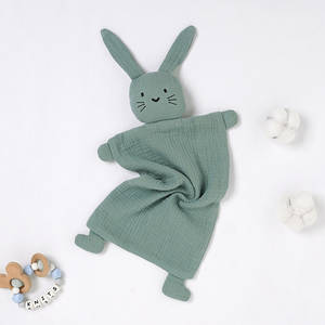 Couette lapin personnalisé coton mouchoir pour bébé poupée endormie couette sécurité bébé couvertures pour nouveau-nés - Product Image 4