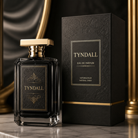 Flacon de parfum de luxe noir mat 100 ml avec boîte pour marques de créateurs avec fond épais et bouchon doré