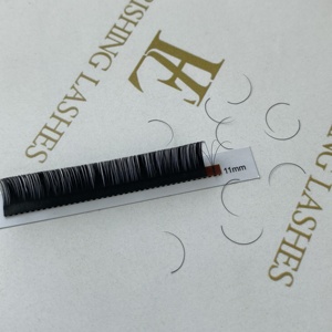 Rambut sintetis bahan PBT Matte hitam Volume ekstensi bulu mata 7-15mm Vegan kasmir lembut kipas mudah Volume Rusia bulu mata - Product Image 6