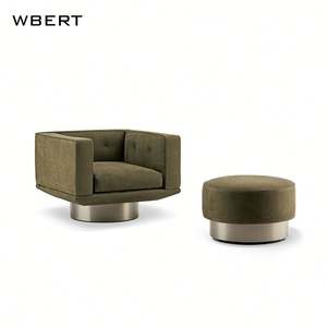 WBERT New Trend Italian <b>Single</b> Sofa 3D Model Leisure Fabric Armchairs Modern Design for Living Room & Hotel Lobby - Product Image 3