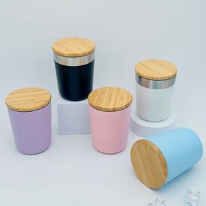 Silverjet Stainless Steel <b>Thermos</b> 300ml Double Wall Vacuum Flask Bamboo Lid Portable Eco-Friendly Travel <b>Cup</b> For Car Office Home - Product Image 1