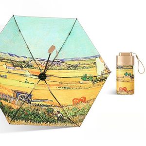 Mini paraguas plegable de cápsula moderno para damas, <span class=keywords><strong>6</strong></span> costillas UV con protección solar, bolsillo para teléfono para negocios, Golf, <span class=keywords><strong>gran</strong></span> regalo para adultos - Product Image 3