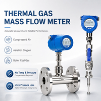Medidor de Flujo Másico Térmico con Inserción de Brida RS485, Medidor de Flujo de Gas Industrial para Monitoreo Remoto de Gas Natural y Nitrógeno en Campos Petroleros