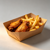 Boîte en papier compostable imprimée sur mesure, résistante à la graisse, biodégradable, pour la restauration rapide, vente en gros