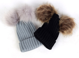Wholesale Winter Custom Knitted <strong>Pom</strong> <strong>Beanie</strong> Hat - Product Image 2