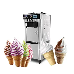 Roll Frozen Yogurt Soft Serve Maker Gelato Machinery Commercial Ice Cream Machine