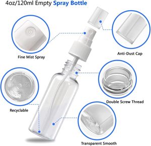 Envase Cosmético Redondo de Plástico PET Blanco, Ámbar y Azul de Alta Capacidad, 100ml-500ml, Botella con Pulverizador y Bomba, Tapa de PP, Impresión Serigráfica - Product Image 3