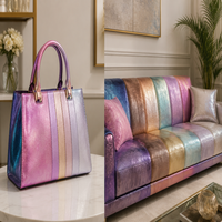 Metallisches PU-Leder-Gewebe Mattiertes Vintage-Kunstleder für Taschen Sofa-Polsterung Weich Langlebig