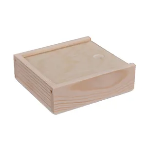 Cajas de madera de regalo con tapa deslizante de color natural de alta calidad, barajas de cartas de póquer, caja de madera