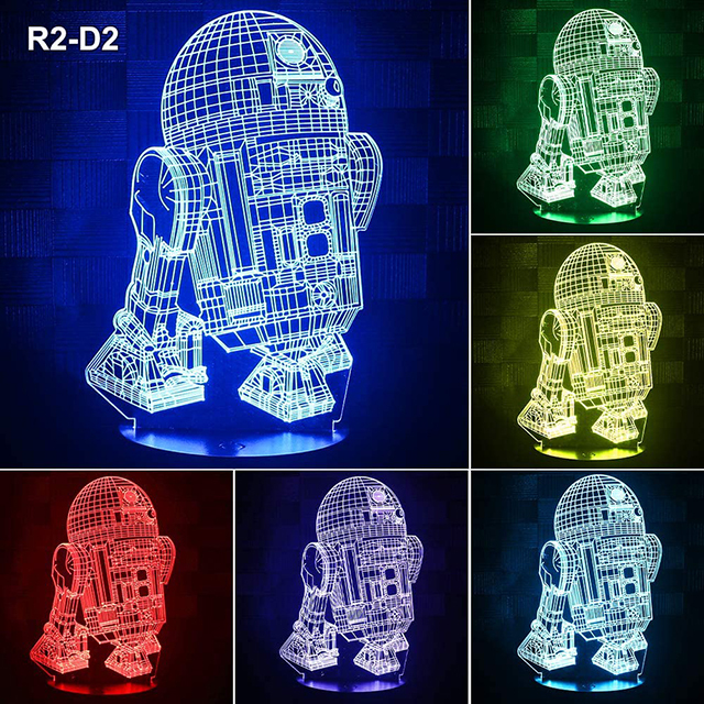 3D Led luz de la noche lámpara Base incluye Control remoto placas de acrílico y Cable del cargador ajustable Multi colores