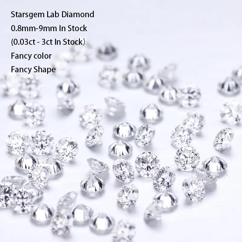 Synthétique en diamant poli Cvd, couleur blanche, mod VS 2.1mm, ample, laboratoire, vente en gros