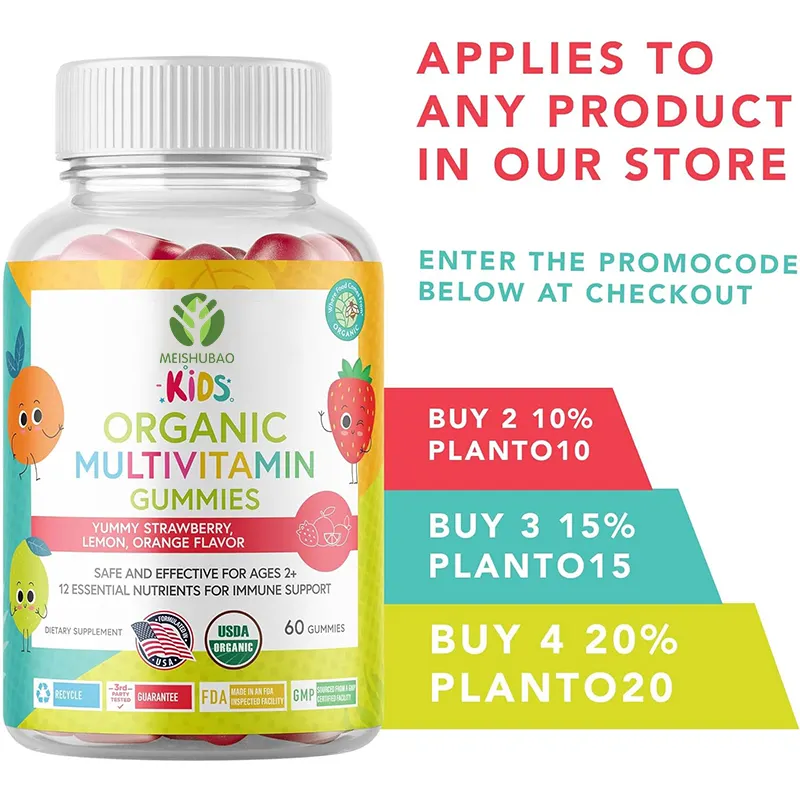 Logo murah kustom multivitamin gummies vitamin gummy untuk kesehatan anak-anak untuk anak