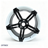 Jantes en alliage d'aluminium forgé personnalisées noir et blanc à 5 branches de 17 à 21 pouces 5x112 5x120 5x114.3 5x108 pour Audi BMW Mercedes Porsche