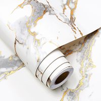 Pegatinas de pared de vinilo, papel pintado de mármol blanco 3D, decoración de encimera de baño, cocina, granito, autoadhesivo clásico para el hogar moderno