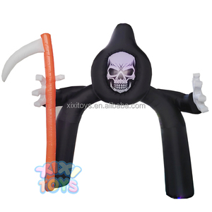 Xixi đồ chơi tùy chỉnh lớn <span class=keywords><strong>Inflatable</strong></span> Halloween trang trí Đảng ánh sáng lên bí ngô ma Phù Thủy dấu hiệu <span class=keywords><strong>Inflatable</strong></span> LED Grim Reaper vòm - Product Image 1