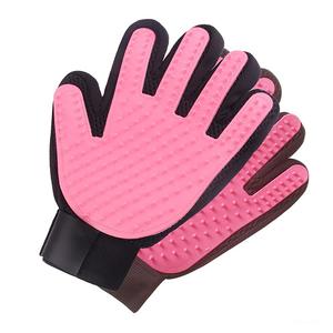 Gants de toilettage pour chiens à cinq doigts de luxe Épilateur en silicone de qualité supérieure pour chats, chiens et chevaux <span class=keywords><strong>Massage</strong></span> de la main droite et gauche - Product Image 4