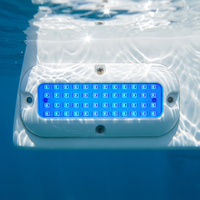 Projecteur LED 7W blanc chaud pour piscine, lampe de fond de bateau/yacht IP68 en PC, 12-24V, éclairage subaquatique pour piscine