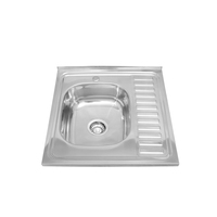 Évier de cuisine rectangulaire moderne en acier inoxydable à cuve unique pour usage commercial (vente en gros)