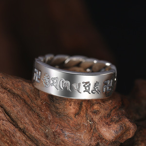 แหวนเงินแท้สไตล์วินเทจสำหรับชาวพุทธ925 - Product Image 1