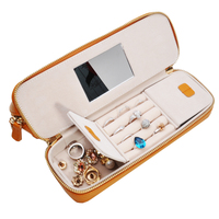 Boîte de voyage en cuir vegan souple et portable 2 en 1, personnalisée, pour produits de toilette, bijoux, voyage