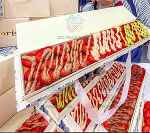 Contenitore per Alimenti da <span class=keywords><strong>Asporto</strong></span> Personalizzato per Nugget di Pollo, Patatine Fritte, Barrette di Cioccolato, Shawarma, con Nastro di Trasporto - Product Image 3