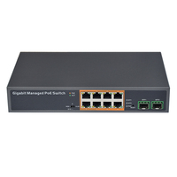 SDAPO PSE0802GD-LW 150W 10-Port dikelola Poe Switch dengan 8 PoE 1000Mbit IEEE802.3at/af 8 + 2 SFP SNMP QoS fungsionalitas