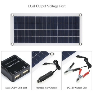 Draagbare 12V Usb Oplaadinterface Zonnepaneel Kit Waterdichte Flexibele Zonnecellen Voor Mobiele Telefoon Rv Auto Voor Gebruik Buitenshuis - Product Image 6
