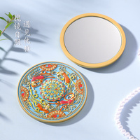 Miroir compact en métal personnalisé au design moderne Miroir cosmétique de poche encadré par sublimation personnalisé pour salle de bain Outil de maquillage de voyage