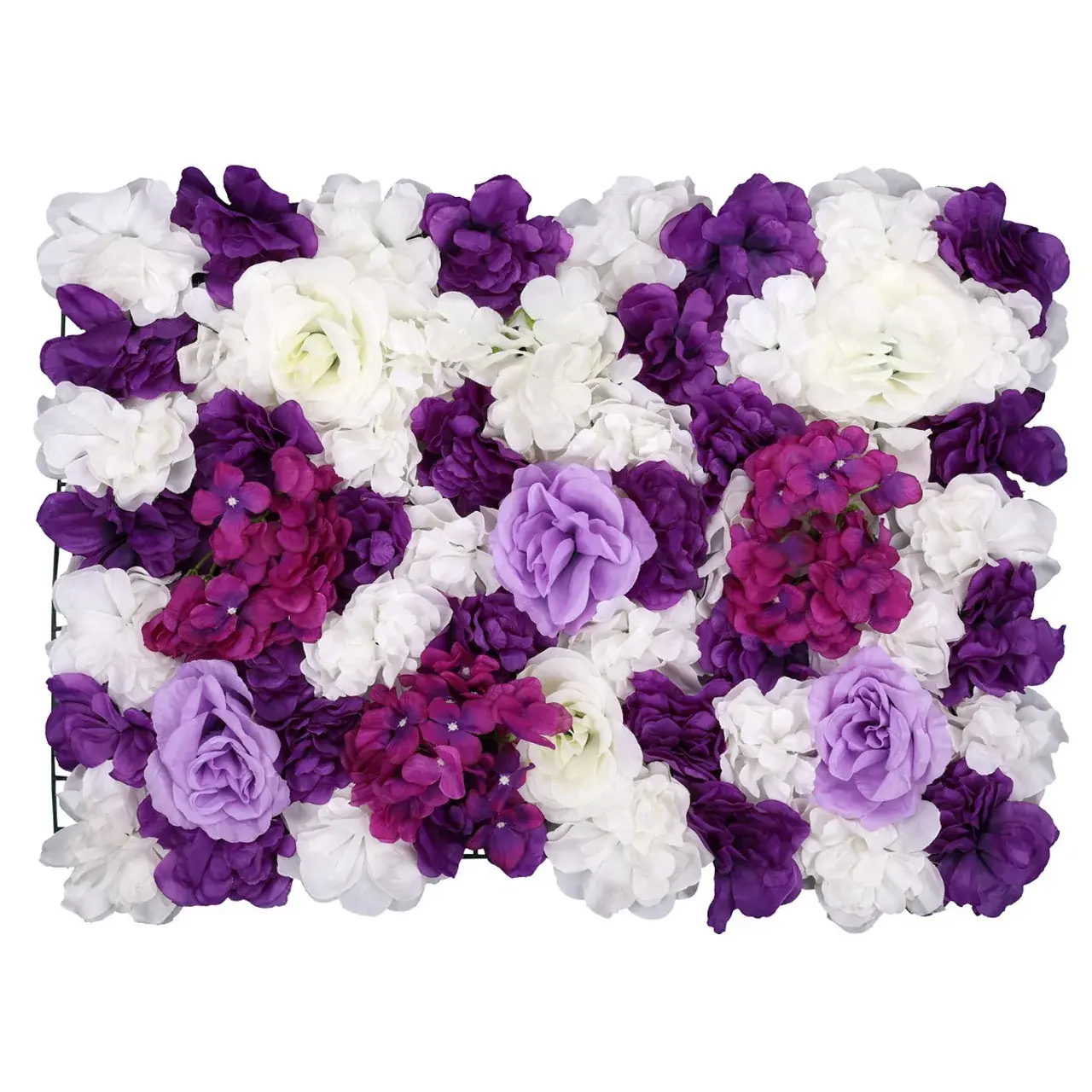 ดอกไม้ติดผนัง 3D กุหลาบไฮเดรนเยียดอกไม้ประดิษฐ์ผ้าไหมสีขาวงานแต่งงานตกแต่งพื้นหลังของขวัญวันวาเลนไทน์