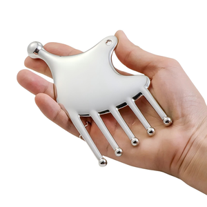 Multi-Function Stainless Steel Metal Facial Massager Gua Sha Hair Scalp Brush Scraping Board Mirror Surface Finish Neck Shoulder - Product Image 3
