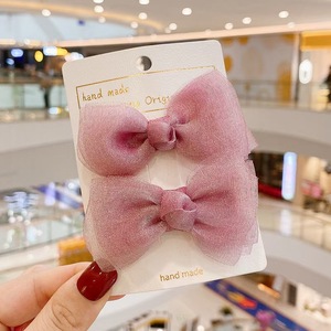 Cute Princess Sweet Girl Baby Foreign air <strong>Clip</strong> Korean Children fairy Beauty Pearl Gauze <strong>Small</strong> <strong>Bow</strong> Pair Hair <strong>Clip</strong> - Product Image 5