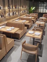 Canapé sectionnel en cuir pour restaurant, banquette pour salle à manger d'hôtel, design moderne, 4 places