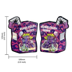 Çocuklara Dayanıklı Mylar Poşet 3.5g Sakızlı Yiyecek Ambalajı Boş Yiyecek Poşeti Kokuyu Geçirmeyen Geri Dönüştürülmüş Düzensiz Şekilli Plastik Poşet - Product Image 4