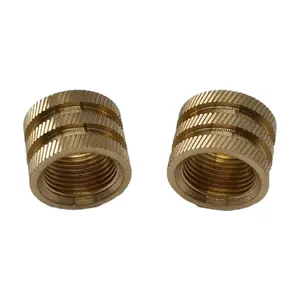 Custom Round Threaded Brass Insert Nuts High Precision CNC Machining Brass Copper parts for Injection Molding