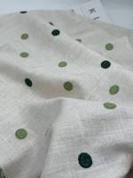 Ensemble robe et jupe pour enfants en tissu jacquard léger brodé à pois verts, mélange lin-rayonne