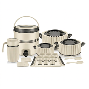 Juego de Cazuelas Modernas de Acero Inoxidable Anax de 20 Piezas con Recipientes Antiadherentes Aptos para Lavavajillas, Tazas para Calentar Alimentos y Cucharón para Catering - Product Image 1