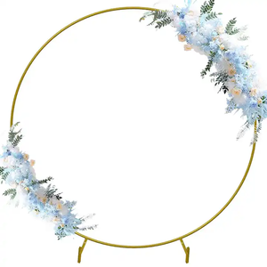 Arche de mariage, décoration de <span class=keywords><strong>cercle</strong></span>, fond en métal <span class=keywords><strong>doré</strong></span> blanc, décoration de mariage, fond de photomaton - Product Image 3