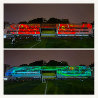 Proyección de pared de paisaje al aire libre Proyector láser de holograma de visualización interactiva multidistancia en edificios