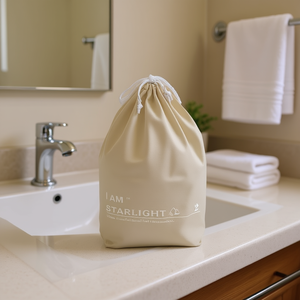 Beige 40*30cm Travel Wet <b>Storage</b> Drawstring <b>Toiletry</b> Bag - Product Image 2