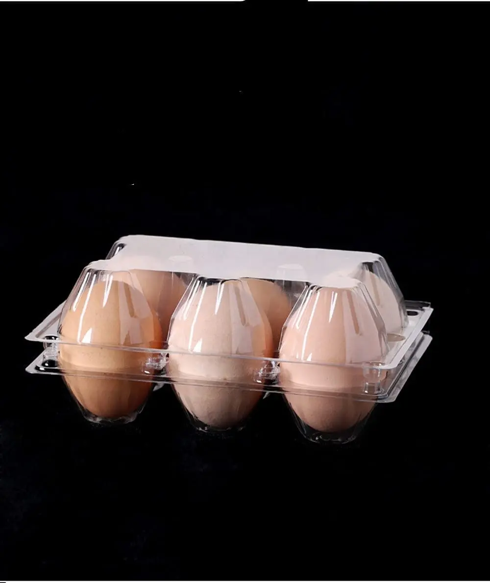 Прозрачный пластиковый одноразовый лоток для яиц, 50 упаковок, картонный держатель для семьи, пастбище, куриная ферма, деловой рынок, надежно вмещает 6 яиц